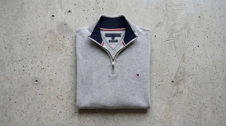Tommy Hilfiger Quarter Zip, AI enhanced